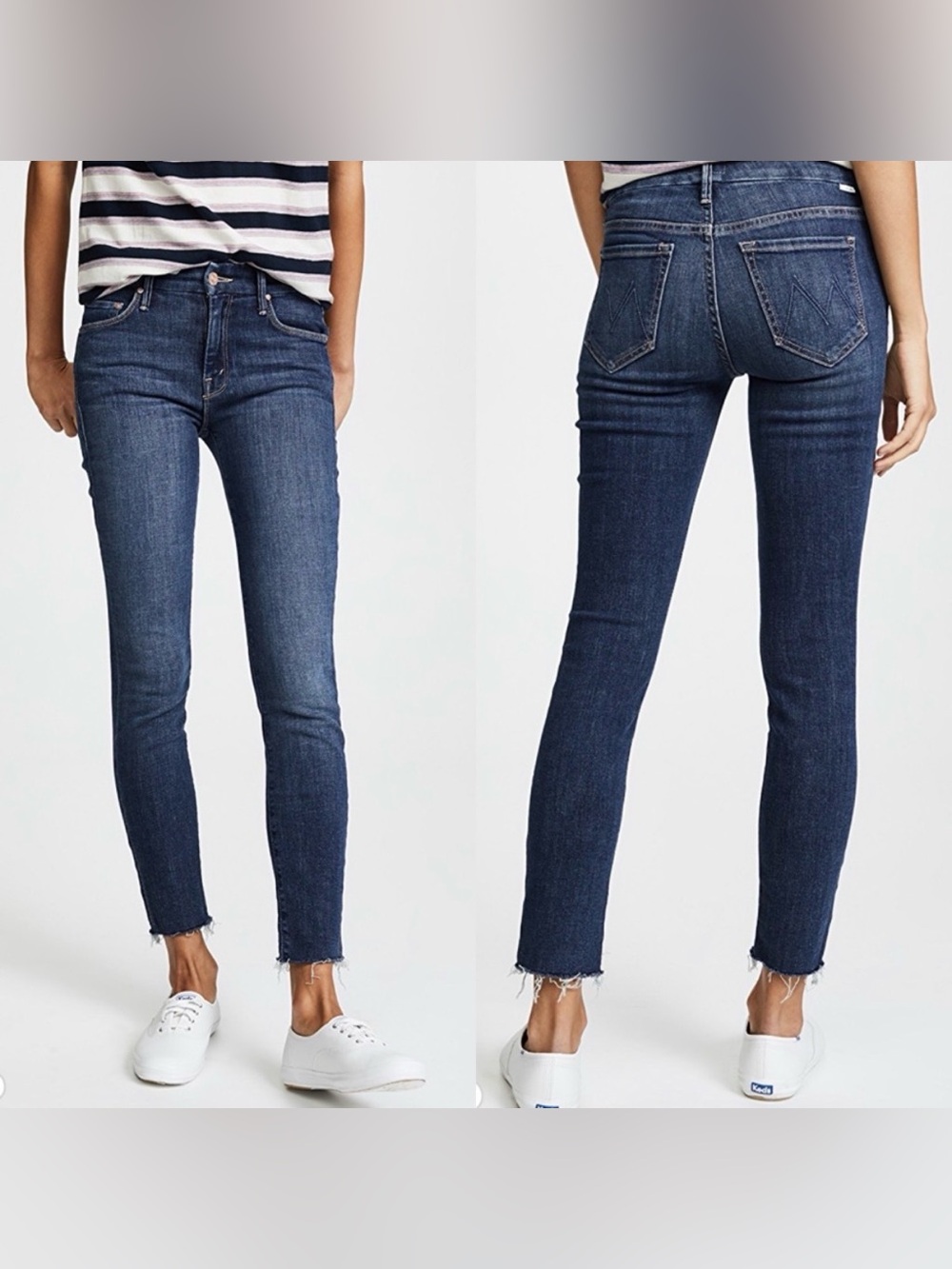 MOTHER The Looker Ankle Fray Crop Jeans Girl Crush